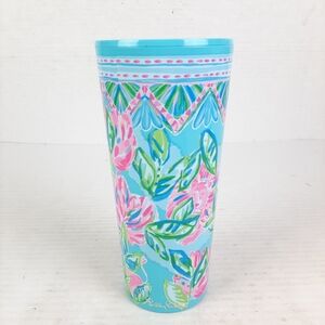 🛍Lilly Pulitzer Tumbler 24oz. Totally Blossom Design Blue Multicolor K1
